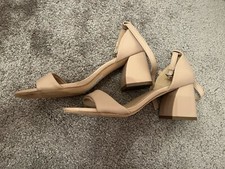 Simply Be Nude Wide Fit Wide Heel Soft Strap Sandal Wedding Formal Evening Shoes