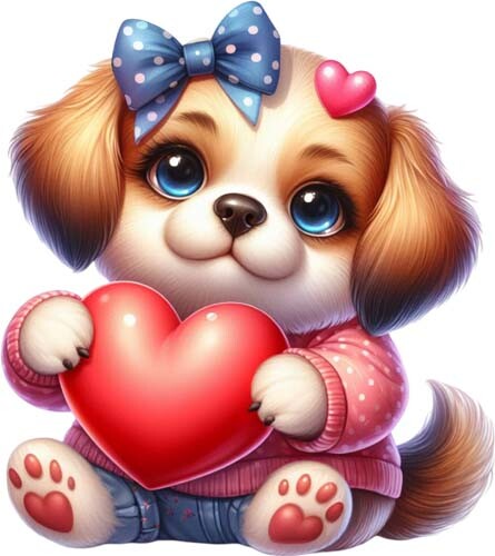 Valentine day dog puppy - valentine's,