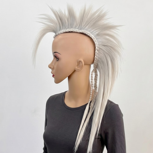 White mohawk headpiece - white,