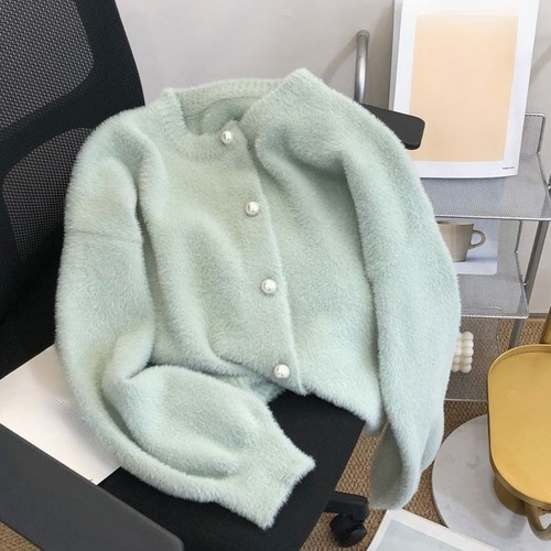 Women faux fur sweater - faux,
