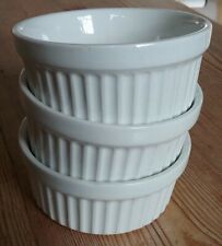 3 x Johnson Brothers White Ramekin Dishes VGC 8.5cm