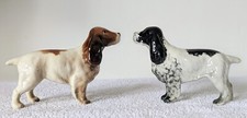 Pair of vintage Beswick Cocker Spaniels, one brown & white, one black & white 
