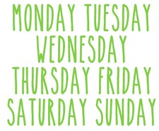 7 Days, Week, Vinyl Sticker