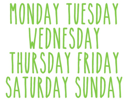 Days week vinyl - days,, sticker