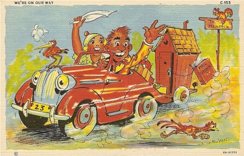 Vintage travel trailer art - travel,