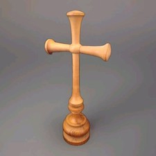 Vintage Church Vestry Hand Turned Wooden Altar Piece 29cm