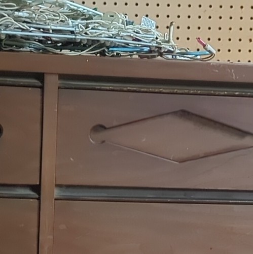 Brown wood dresser carved - wood,