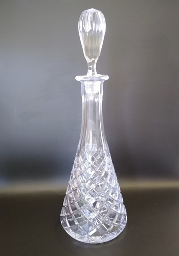 Vintage cut glass decanter - glass,