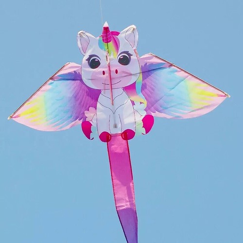 Small pink unicorn kite - unicorn, beach