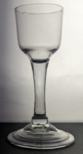 18th century Georgian balustroid folded foot dram or gin glass