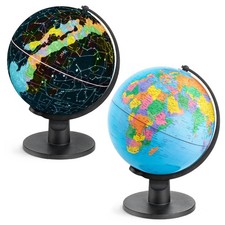 Toyrific Illuminated World Globe, 2 in 1 Kids Light Up Globe, Two Views, Globe