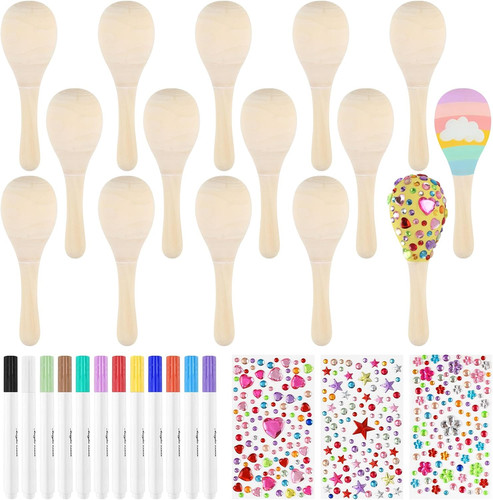 Pcs wooden maracas mexican - 15,