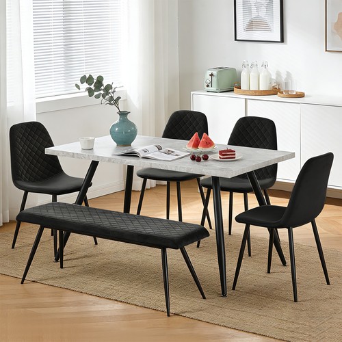 Marble effect dining table - dining,