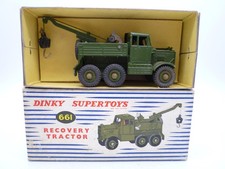 VINTAGE DINKY TOYS 661 SCAMMELL MILITARY RECOVERY TRACTOR & ORIGINAL BOX 1957-65