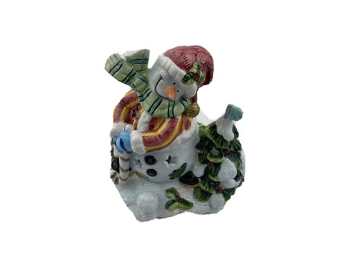Enesco red snowman tealight - enesco,