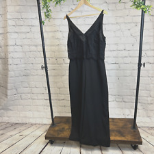 Monsoon Play suit Jumpsuit Black Lace Wide Legs Party UK Size 14