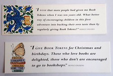 2x Book Tokens Blue Bird Flying Flowers Butterfly Bookmark Bookshop Lot Bundle