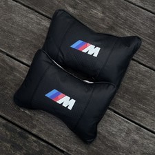  X2 Car Headrest Neck Support Pillow For BMW  Fabric Comfortable M Performance 