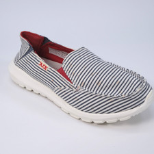 Hey Dude Ava Womens Slip-On Lighteight Fabric Shoes Blue Striped Size UK 3 EU 36
