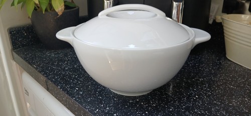 Denby white large - white, lidded