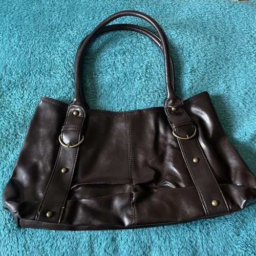 Brown handbag with buckle - with,