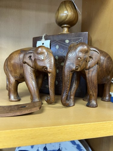 Wooden elephants detailed - wooden,