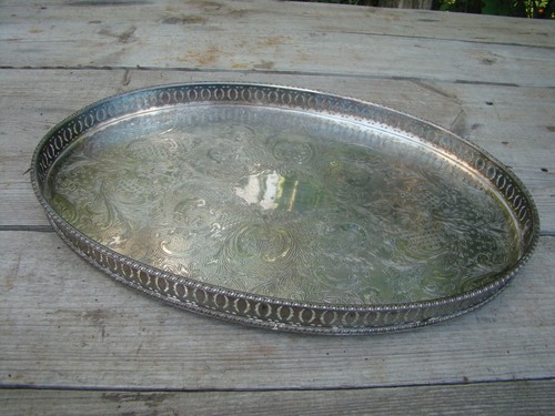 Vintage heavy oval - oval, galleried