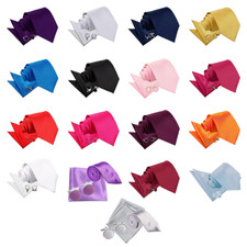 Tie Set for Mens Satin Solid