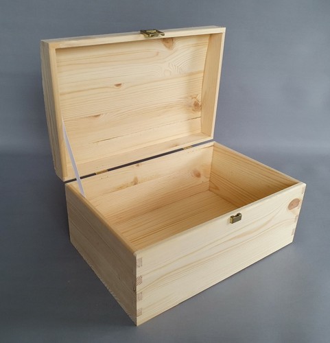 Large plain wood chest - large,