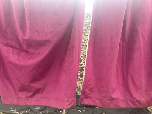 Pair raspberry burgundy velvet - pair,