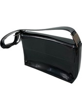 Salvatore Ferragamo Black Patent Leather Shoulder Bag Handbag Stylish Chic