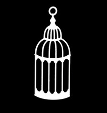 Bespoke Die Cut Bird Cage Card Embellishments White 2pk