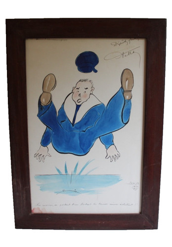 Antique watercolor drawing - antique,