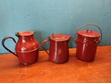 3 Vintage French Enamel Jugs