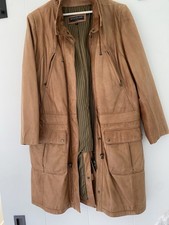 Vintage 90’s Soft  Brown Leather Ladies Coat, Size Large
