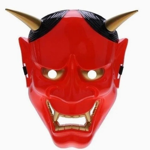 Red japanese hannya oni mask - japanese,
