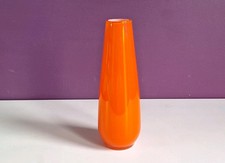 Vintage 1960's Empoli Italy Orange & White Tapered Cased Glass Vase