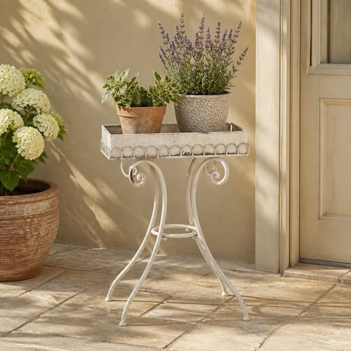 Cream metal round - cream,