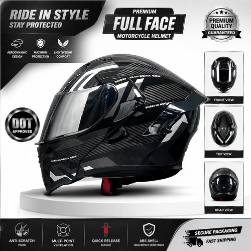 Full face flip motorcycle - full,