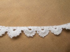 White Cotton Lace Trim Edge 1cm Wide 3.36m Long Vintage 1970's Unused Free P&P