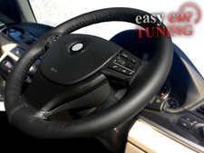 For VW Lupo 1998-2005 Black Real Genuine 100% Leather Steering Wheel Cover 