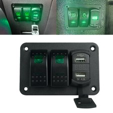 2 Gang 12V LED Green Light