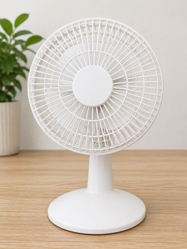 White desk fan portable - white,