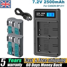 2x BP-511A BP-511 Battery+LCD