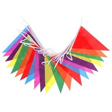 Material Fabric 10m Bunting Flag Party Wedding Birthday Decorations Banners