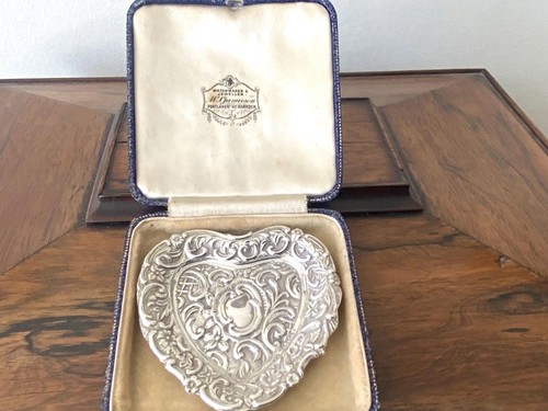 Antique sterling silver heart - sterling,