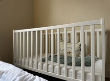 IKEA Sundvik White Cot Bed 70x140 Cm with Mattress, Very Good Condition 