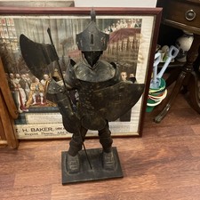26” Medieval Knight Steel Statue 45cm Spear Shield Handmade Armor Suit