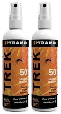 2 x Pyramid Trek 50 100ml Insect/ Mosquito Repellent Deet Spray Malaria Zika