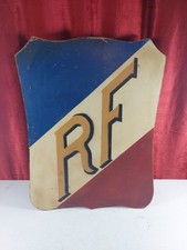 Vintage French Hand Painted Town Hall Sign With Flag Holders